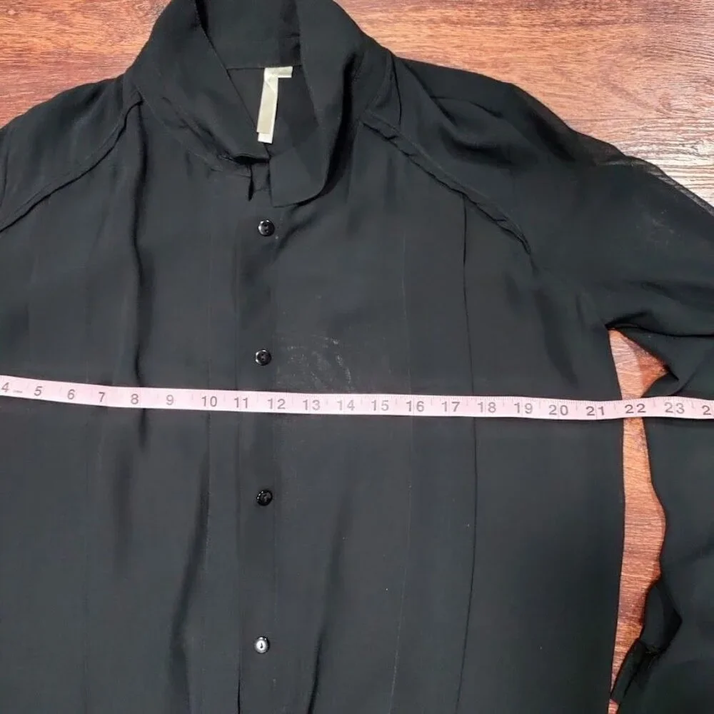 Whismygoth Lagenlook Gauzy Tunic High Low Hem Shirt Dress Black Women's Size M - Picture 7 of 10